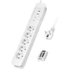 Image de LogiLink LPS402 - Multiprise - 5 Prises - avec télécommande pour jusqu'à 2 multiprises simultanées, 5 x CEE 7/3 (Contact de Protection), Longueur de câble : 1,5 m