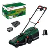 Image de Bosch Tondeuse à Gazon sans-Fil ROTAK18V-32 (Largeur de Coupe: 32 cm, Hauteur de Coupe: 25-65 mm, Sac de ramassage en Tissu 35 l, Accessoire de Mulching, Batterie et Chargeur)