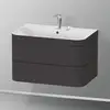 Image de Duravit Happy D.2 Meuble avec vasque, 2 tiroirs, HP4637E8080, c-bonded
