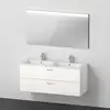 Image de Duravit ME by Starck Plan vasque double avec meuble Xbase et miroir, XB007404545,