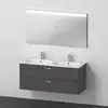 Image de Duravit ME by Starck Plan vasque double avec meuble Xbase et miroir, XB007404949,