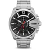 Image de Diesel Montre pour homme Mega Chief, mouvement chronographe à quartz, boîtier en acier inoxydable de 59 mm avec bracelet en acier inoxydable, DZ4308