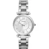 Image de Fossil Montre Carlie pour femmes, mouvement à quartz trois aiguilles de couleur argentée avec bracelet en acier inoxydable