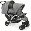 Image de CHIC 4 BABY - Poussette Double DUO avec Sac de Transport et Housse de Pluie, pour Frère et Soeur ou Jumeaux, Tandem, Jean, Gris