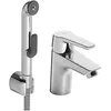 Image de Hansa Hansapolo 51462293 Mitigeur monocommande pour lavabo DN15 avec douchette fonctionnelle, mousseur cascade réinitialisation automatique douche/bec flexible de douche : 1600 mm