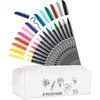 Image de edding 1200 feutre de coloriage pointe fine - multicolore -12 stylos + 2 gratuits - pointe ronde 1 mm - feutre pour dessiner et écrire -set de rentrée des classes - trousse à crayons à peindre incluse
