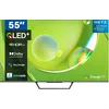 Image de Metz Smart TV QLED + MQD7500 4K UHD 55 Pouces Google TV Téléviseur Dolby Vision Atmos HDR 10+ Wi-FI DTS Chromecast Contrôle Vocal Google Assistant Tuner DVB-T/-T2/-C/-S/-S2 CI+ (2024 Modèle, Noir)