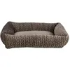 Image de TRIXIE 37305 Livia Lit carré Douillet avec Housse en Velours Doux, Panier pour Petits Chiens, Coussin fermement intégré, Fond antidérapant, Doux et Lavable, 80 x 60 cm Marron