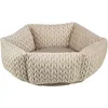 Image de TRIXIE Livia 37307 Lit Rond pour Chien avec Housse en Velours Doux, Coussin intégré, Fond antidérapant, Doux et Lavable, diamètre 50 cm, Sable