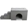 Image de TRIXIE Grotte de Harvey avec escalier, 154 × 60 × 60 cm, Gris/Blanc-Noir