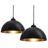 Image de B.K.Licht lot de 2 suspensions vintage, 2 luminaires style industriel, plafonnier vintage lot de 2, éclairage intérieur, lampe cuisine salon salle à manger chambre, noir, 230V, IP20, Ø 300mm