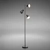 Image de B.K.Licht lampadaire LED vintage, lampe à pied design rétro, 3 spots orientables, ampoules E27 LED ou halogène, hauteur 166,5 cm, métal noir blanc