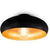 Image de B.K.Licht plafonnier noir doré design rétro, éclairage plafond vintage, Ø395mm, pour ampoule LED ou halogène E27, ampoule non incluse