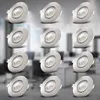 Image de B.K.Licht - Set de 12 spots LED encastrables orientables, plats, couleur de lumière blanc chaud, spots LED, spot encastrable, spot led encastrable extra plat, 90x24 mm, nickel mat
