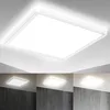 Image de B.K.Licht - Panneau LED à lumière indirecte, plat, intensité lumineuse variable par paliers, dalle led, plafond, plafonnier led, lustre salon, lustre cuisine, 29,3x29,3x2,8, blanc