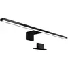 Image de B.K.Licht lampe miroir LED, lampe armoire, applique salle de bain, lumière blanche neutre 4000 Kelvin, 8W, 780lm, IP44, largeur 600 mm, noire