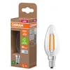 Image de Osram en forme de mini bougie classique, avec filament LED décoratif, classe d'efficacité énergétique A, E14, 1,2 W, 255 lm, 2700 K, blanc chaud. Sans échauffement, 100% d'éclairage immédiat.
