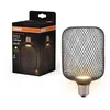 Image de Osram plate carrée DECOR LED FLAT SQUARE de 3,5W, 300lm/2700K en blanc chaud 827, dépolie, en plastique noir, avec filetage E27, non dimmable, 100 mm de diamètre.