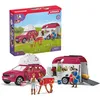 Image de Schleich Horse Club | Voyage en Voiture avec remorque pour Chevaux 42535 | avec Hannah, Papa, Cheval et Accessoires | Cadeau pour Filles et garçons | Jouet pour Enfants dès 5 Ans | Set de 110 pièces