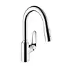 Image de hansgrohe Focus M42 Mitigeur de cuisine pivotant, avec douchette extractible, 71801000,