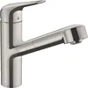 Image de hansgrohe Focus M42 Mitigeur de cuisine 150, avec douchette extractible 1 jet, aspect acier inox, 71814800