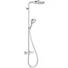 Image de hansgrohe Raindance Select S - Colonne de douche avec mitigeur thermostatique, douche pluie 240 mm avec robinet, douchette, support, flexible de douche, barre et douche de tête ronde, Chromé, 27633000