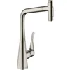 Image de hansgrohe Metris Select M71 Mitigeur de cuisine 320, avec douchette extractible 2 jets, sBox, aspect acier inox, 73816800