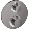 Image de hansgrohe Ecostat S Set de finition pour mitigeur thermostatique encastré avec robinet d'arrêt et inverseur, noir chromé brossé, 15758340