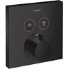 Image de hansgrohe ShowerSelect - Mitigeur thermostatique, Robinet encastré avec arrêt de sécurité (SafetyStop) à 40°C, Thermostat carré, 2 sorties, Noir Mat