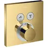 Image de hansgrohe ShowerSelect Set de finition pour mitigeur thermostatique encastré avec 2 fonctions, aspect doré poli, 15763990