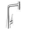 Image de hansgrohe Metris Select M71 Mitigeur de cuisine pivotant, avec douchette extractible, 73820000,