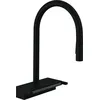Image de hansgrohe Aquno Select M81 Mitigeur de cuisine 170 avec douchette extractible, 3 jets, noir mat, 73837670