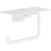 Image de hansgrohe AddStoris - Porte-papier toilette avec tablette, Porte-papier toilette pour montage mural, Support de rouleau de papier toilette, Accessoires de salle de bains, Blanc mat, 41772700