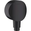 Image de hansgrohe 26453670 FixFit S Raccord de tuyau mural avec clapet anti-refoulement Noir mat, avec système de fixation