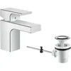 Image de hansgrohe Vernis Shape Mitigeur de lavabo 70 avec tirette et vidage synthétique, chromé, 71560000