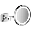Image de hansgrohe AddStoris - Miroir cosmétique avec éclairage LED, Miroir de maquillage lumineux, Miroir grossissant x3, Chromé, 41790000