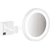 Image de hansgrohe AddStoris - Miroir cosmétique avec éclairage LED, Miroir de maquillage lumineux, Miroir grossissant x3, Blanc mat, 41790700