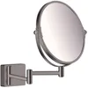 Image de hansgrohe AddStoris - Miroir cosmétique montage mural, Miroir de maquillage, Miroir de rasage avec grossissement 3x, Accessoires de salle de bain, fixation encastrée, Noir chromé brossé, 41791340