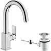 Image de hansgrohe Vernis Shape Mitigeur de lavabo 200 avec tirette et vidage synthétique, chromé, 71564000