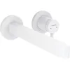 Image de hansgrohe Robinet de lavabo encastré Finoris - Pour montage mural - Avec bonde de vidage non verrouillable - Robinet de salle de bain économiseur d'eau - Blanc mat - Longueur d'écoulement : 228 mm