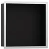 Image de hansgrohe XtraStoris Individual Niche Murale Noir Mat avec Cadre Design 300x300x100 mm, 56098; Coloris: Acier Inoxydable brossé