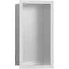 Image de hansgrohe XtraStoris Individual Niche Murale en Acier Inoxydable brossé avec Cadre Design, 300x150x100 mm, 56094; Coloris: Blanc Mat