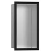 Image de hansgrohe XtraStoris Individual Niche Murale en Acier Inoxydable brossé avec Cadre Design, 300x150x100 mm, 56094; Coloris: Noir Mat