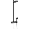 Image de hansgrohe Pulsify S - Colonne de douche avec mitigeur thermostatique, douche pluie (  260mm) avec robinet, douchette, support, flexible de douche, barre et douche de tête ronde 2 jets, Noir mat