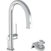 Image de hansgrohe Robinet de cuisine Aqittura M91 avec filtre à eau 3 voies Robinet de cuisine avec bec Hauteur 210 mm Rotation 150° Extensible 1 type de jet Chrome