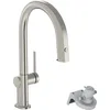 Image de hansgrohe Robinet de cuisine Aqittura M91 avec filtre à eau 3 voies Robinet de cuisine avec bec Hauteur 210 mm Rotation 150° Extensible 1 type de jet Finition acier inoxydable