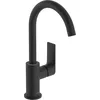 Image de Hansgrohe Mitigeur de Lavabo Rebris E, Hauteur Sous Bec 210 mm, Bec Orientable, Robinet Lavabo avec Tirette et Vidage, Noir Mat, 72576670