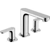 Image de hansgrohe Rebris S - Mitigeur de lavabo 3 trous avec tirette et vidage, Robinet de salle de bain avec hauteur sous bec 107 mm, économie d'eau (EcoSmart), Chromé, 72530000