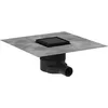 Image de hansgrohe RainDrain Brilliance - Siphon de douche 10 x 10 cm à carreler, Siphon de sol carrelable, Noir mat, 56250670