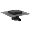 Image de hansgrohe RainDrain Point - Siphon de douche 15 x 15 cm à carreler, Siphon de sol carrelable, Noir mat, 56249670